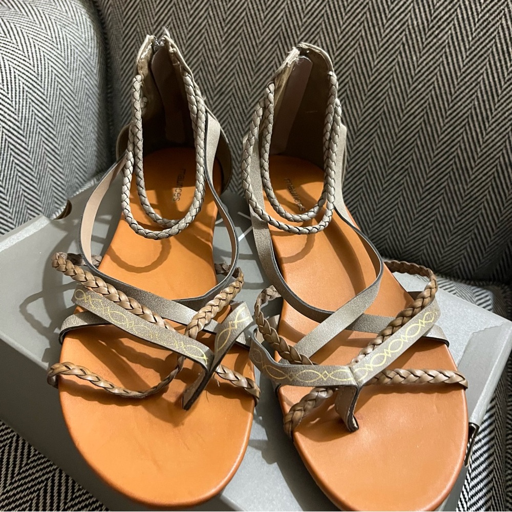Maurices Braided Sandals in Tan and Gray